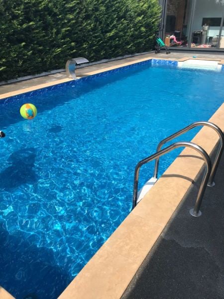 Prefabrik Dörtköşe Havuz  8X16 Mavi