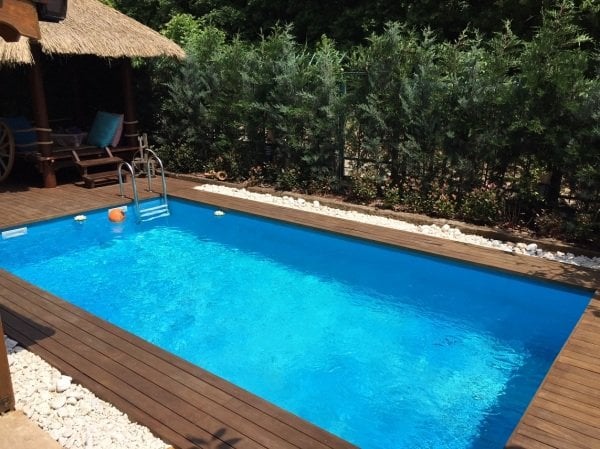 Prefabrik Dörtköşe Havuz  8X16 Mavi