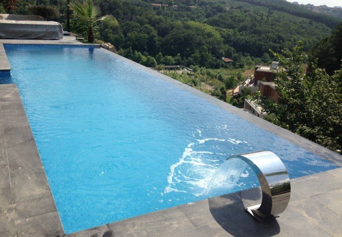 Prefabrik Dörtköşe Havuz  10X20 Mavi