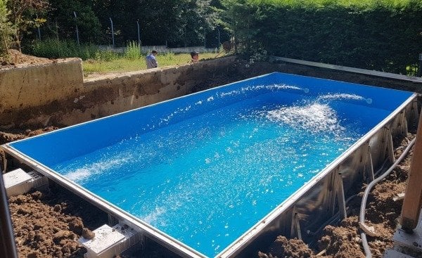 Prefabrik Dörtköşe Havuz  10X20 Mavi